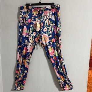Johnny Was Floral momen jogger with lots of printed designs NWT